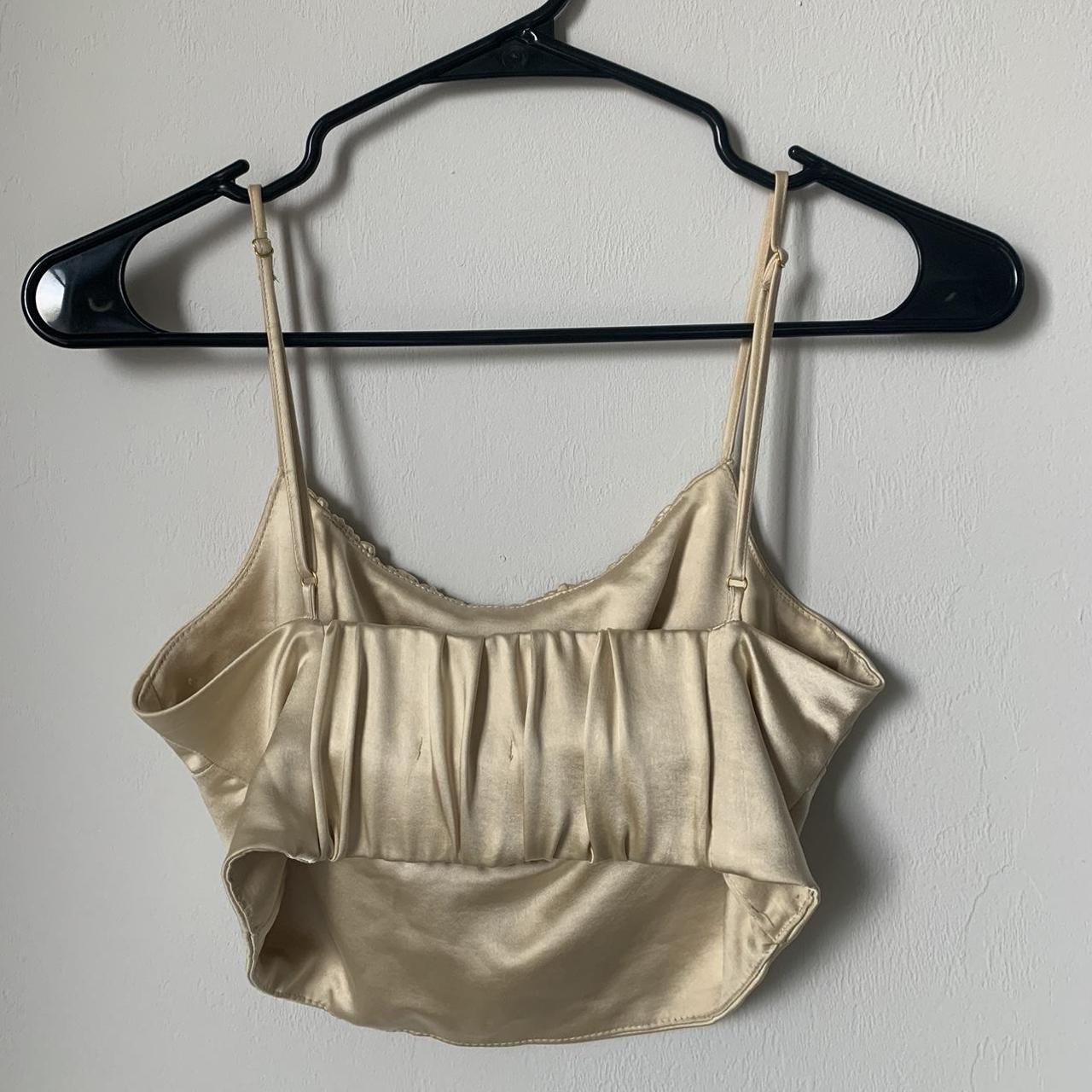 Zara crop top! Champagne satin fabric. No tags but... Depop