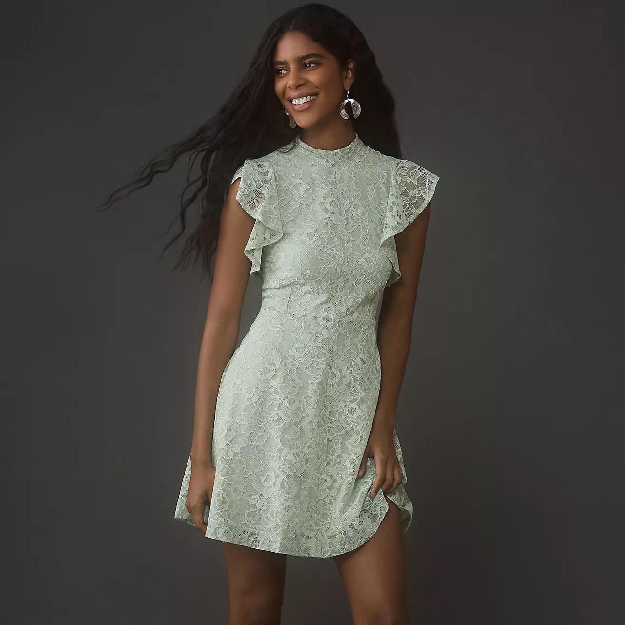 Anthropologie maeve green dress best sale