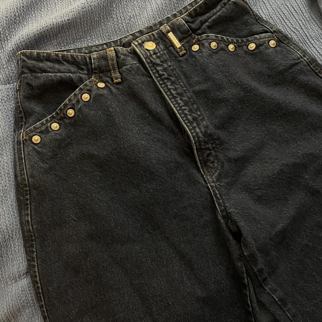 Rockies Vintage High Rise Jeans with Studs.... - Depop