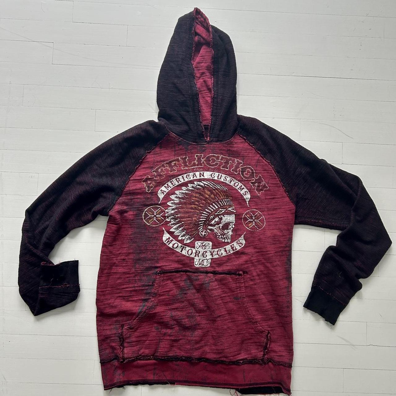 Vintage Affliction hoodie Super cool detailing and... - Depop