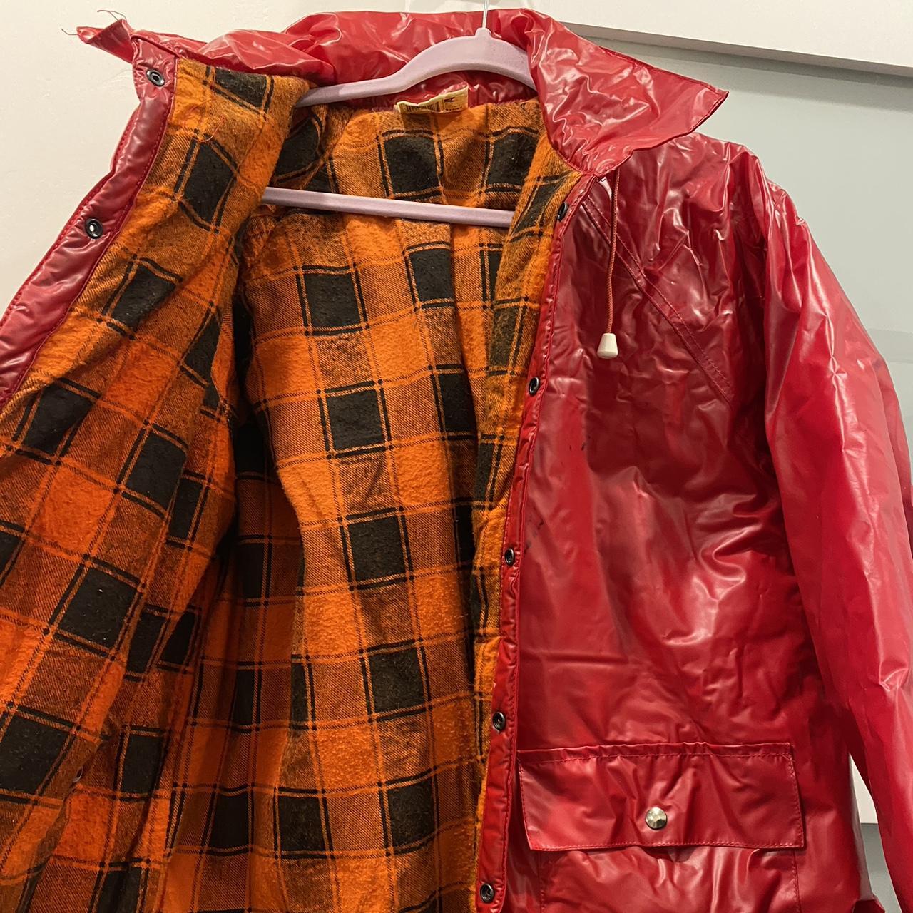 Vintage red PVC Raincoat Size L This bad boy is... Depop