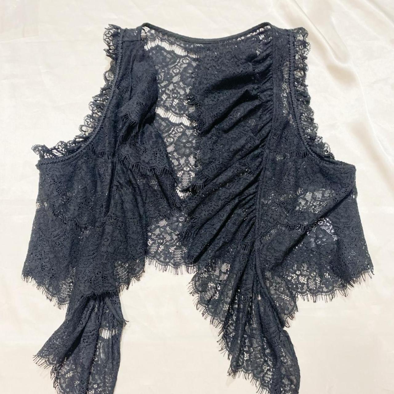 jill stuart black lace vest n cami set size... - Depop