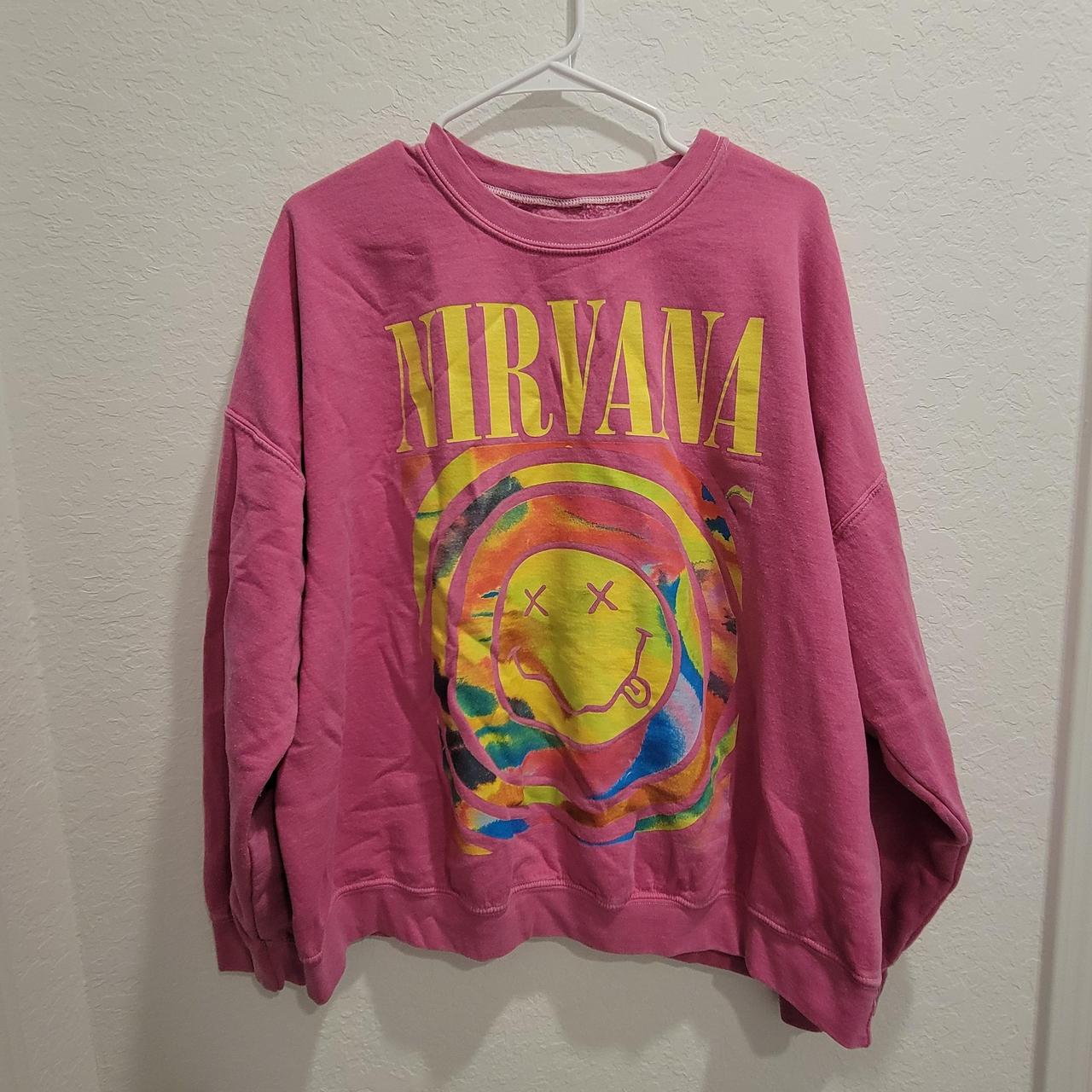 NEW! SOLD OUT! L/XL Urban Outfitters Nirvana cheapest pink sweatshirt