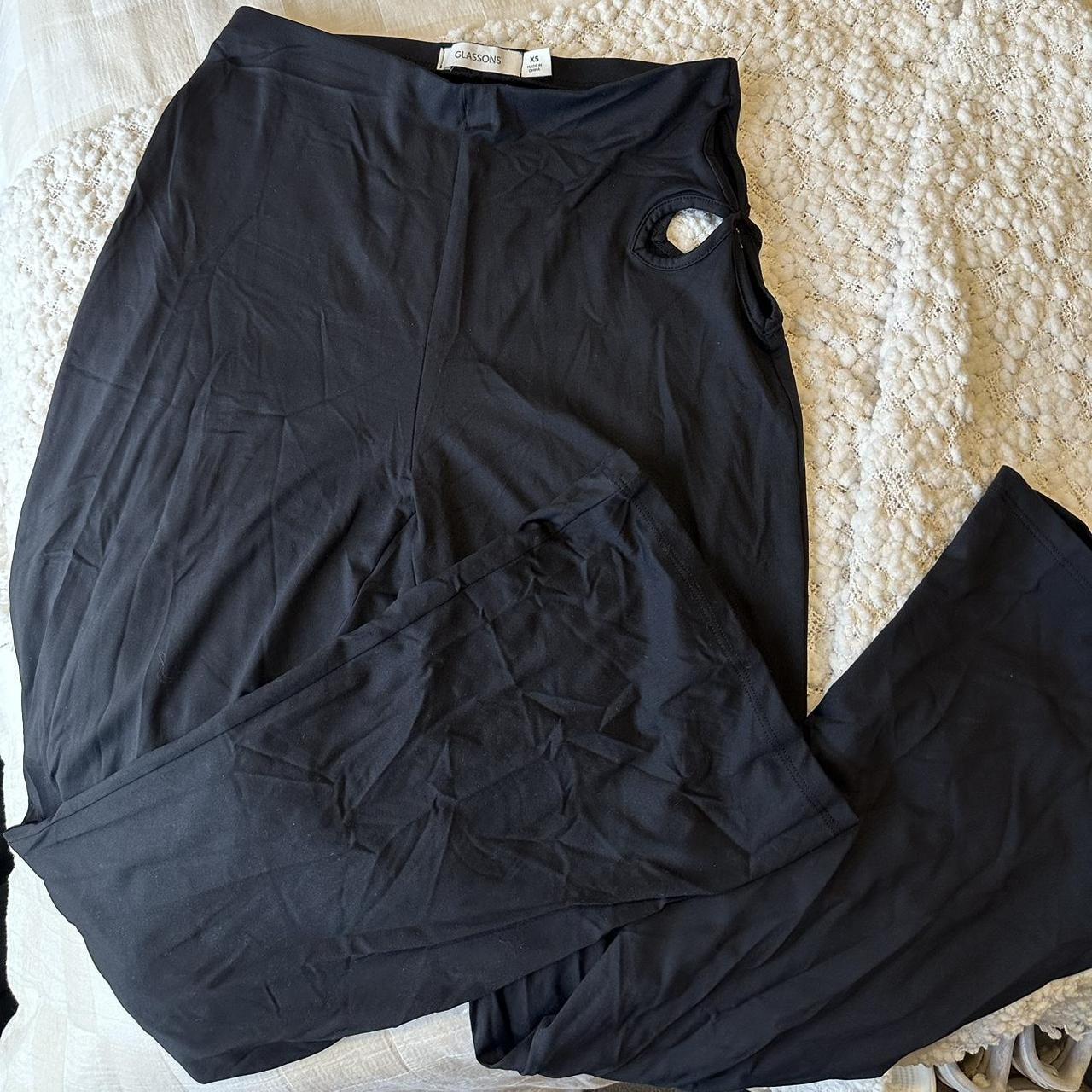 GLASSONS flare leggings with flower cutout on hip... Depop