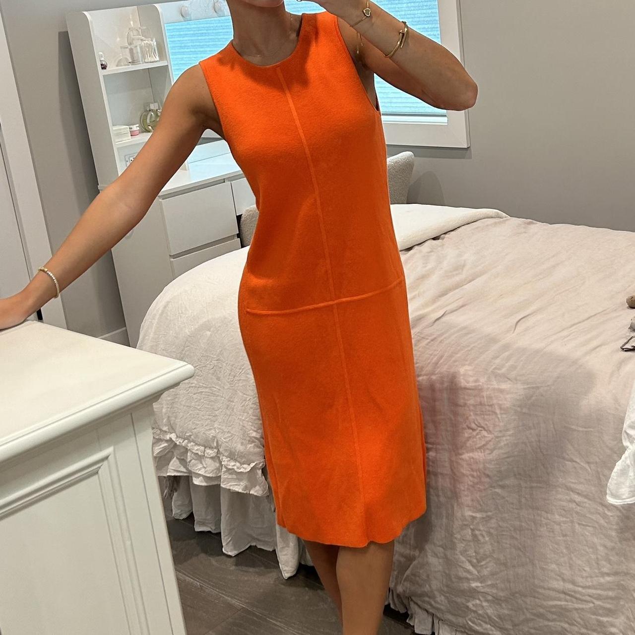 Ralph Lauren orange knit midi dress , Beautiful