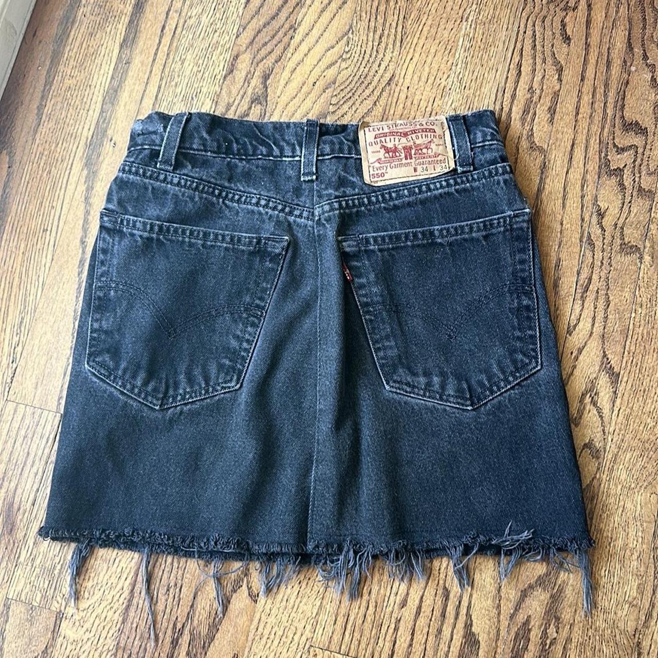 Levi's denim mini outlet skirt with raw hem