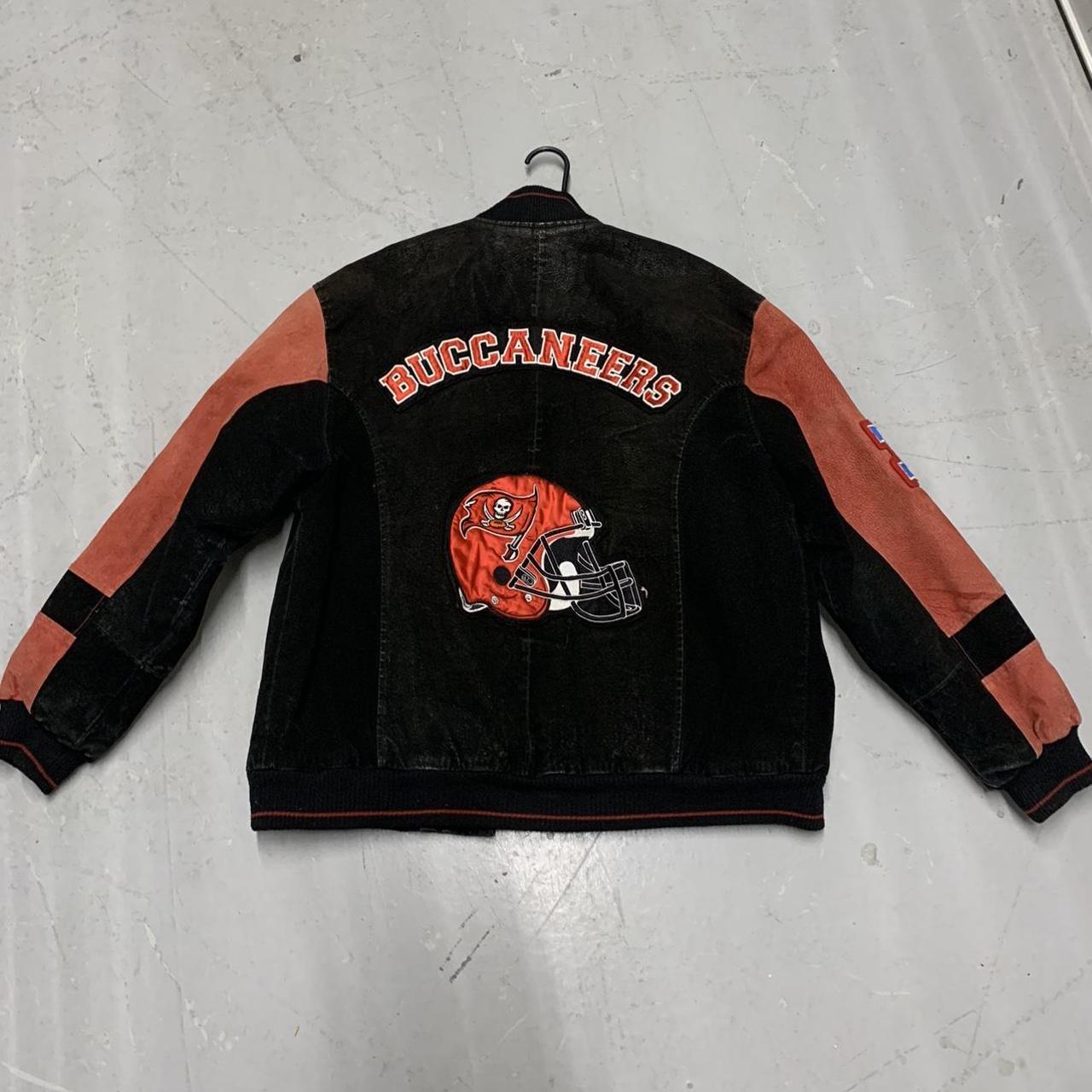 NFL Tampa Bay Buccaneers Leather Jacket Size M Embroidered Logo Bucs