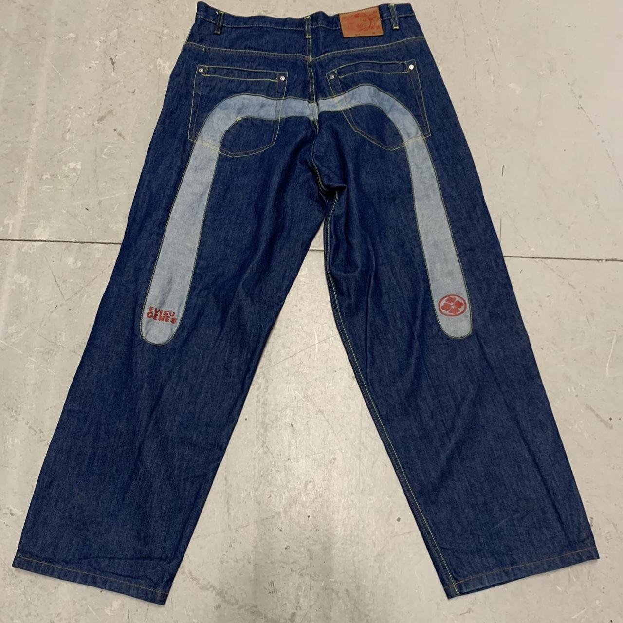 Evisu Men's Blue and Navy Jeans | Depop