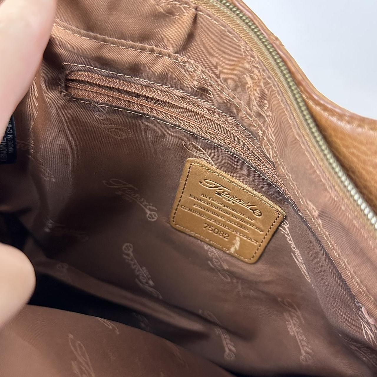 VINTAGE FOSSIL GENUINE Leather Handcrafted Women's Handbag Purse 75082 -  Beige $17.95 - PicClick