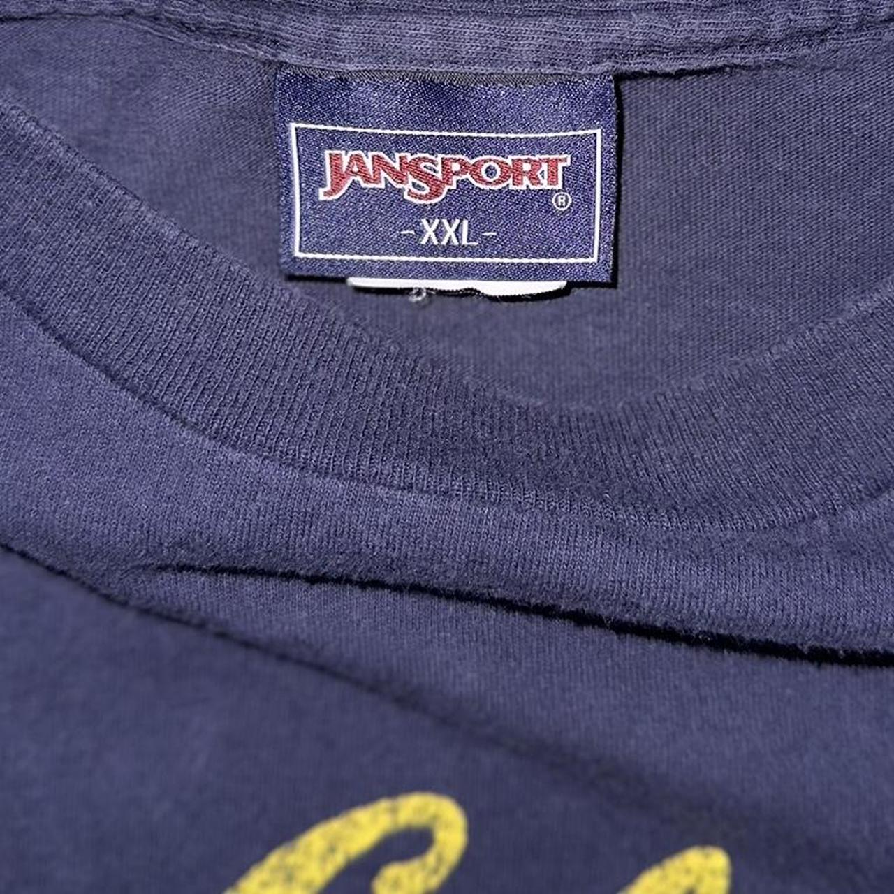 Jansport Men's Navy and Yellow T-shirt | Depop