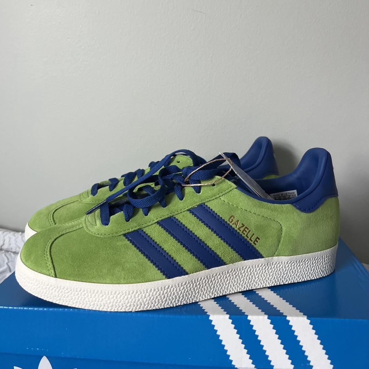 Adidas Gazelles Green + Blue, Unisex - Women 10/Men 8.5 - Depop