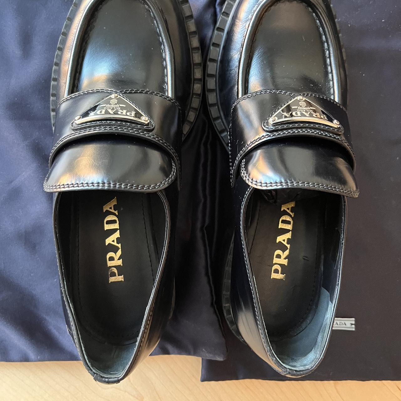 Prada black hot sale loafers womens