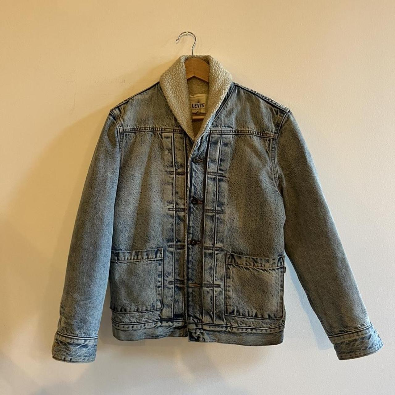 Rare Levis Made and Crafted Blue Denim Shawl Collar...