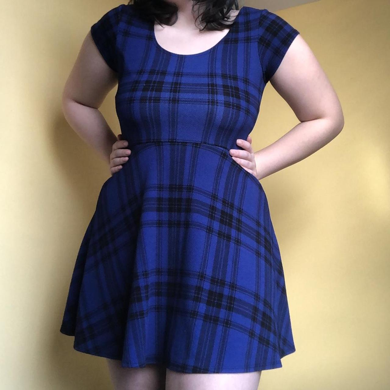 vintage blue plaid dress by the brand Gold”... Depop