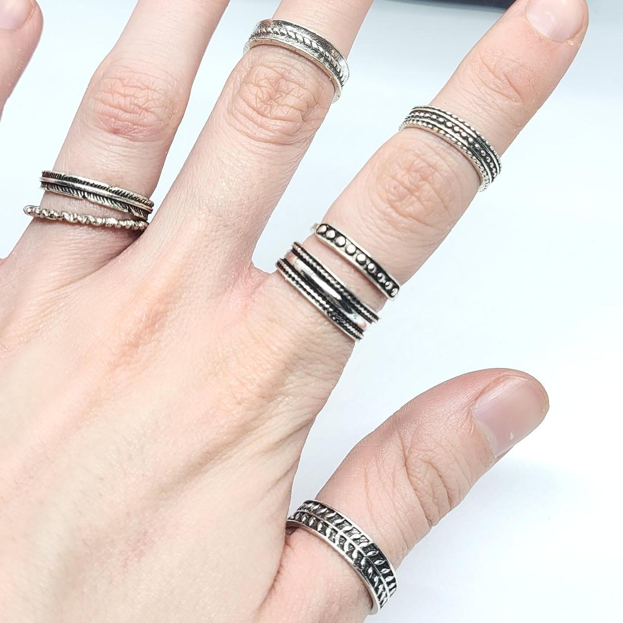 Cute Ring set 7 rings. Different sizes. Sold as a... Depop