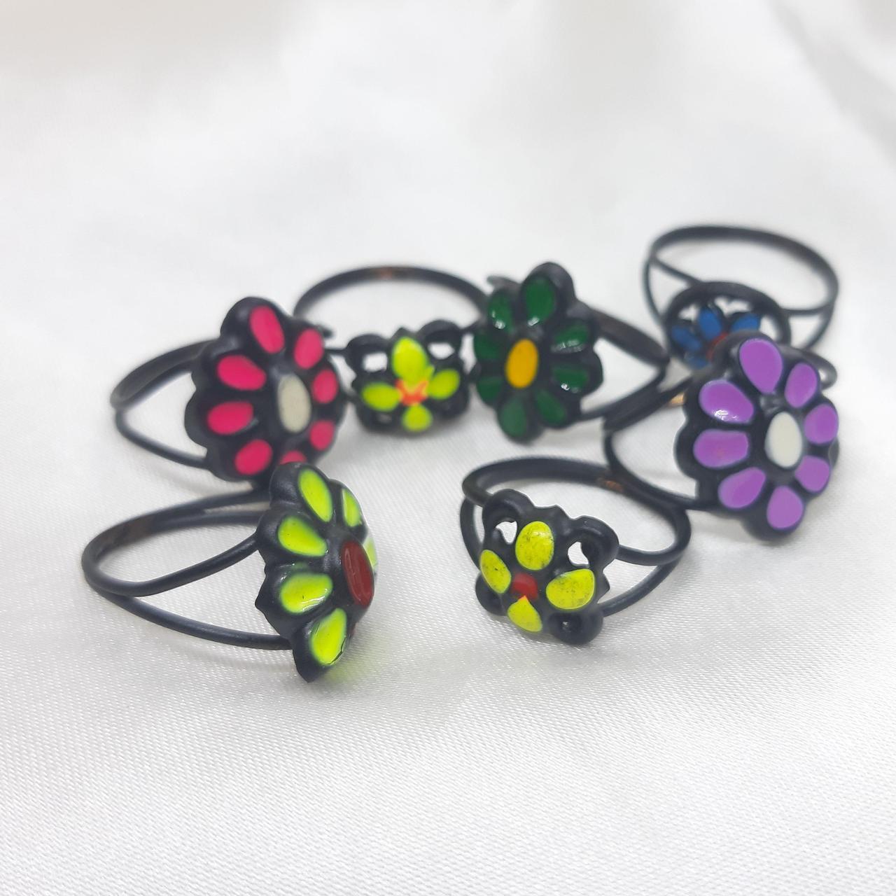 Deadstock Plastic Flower Rings I have these in one... Depop