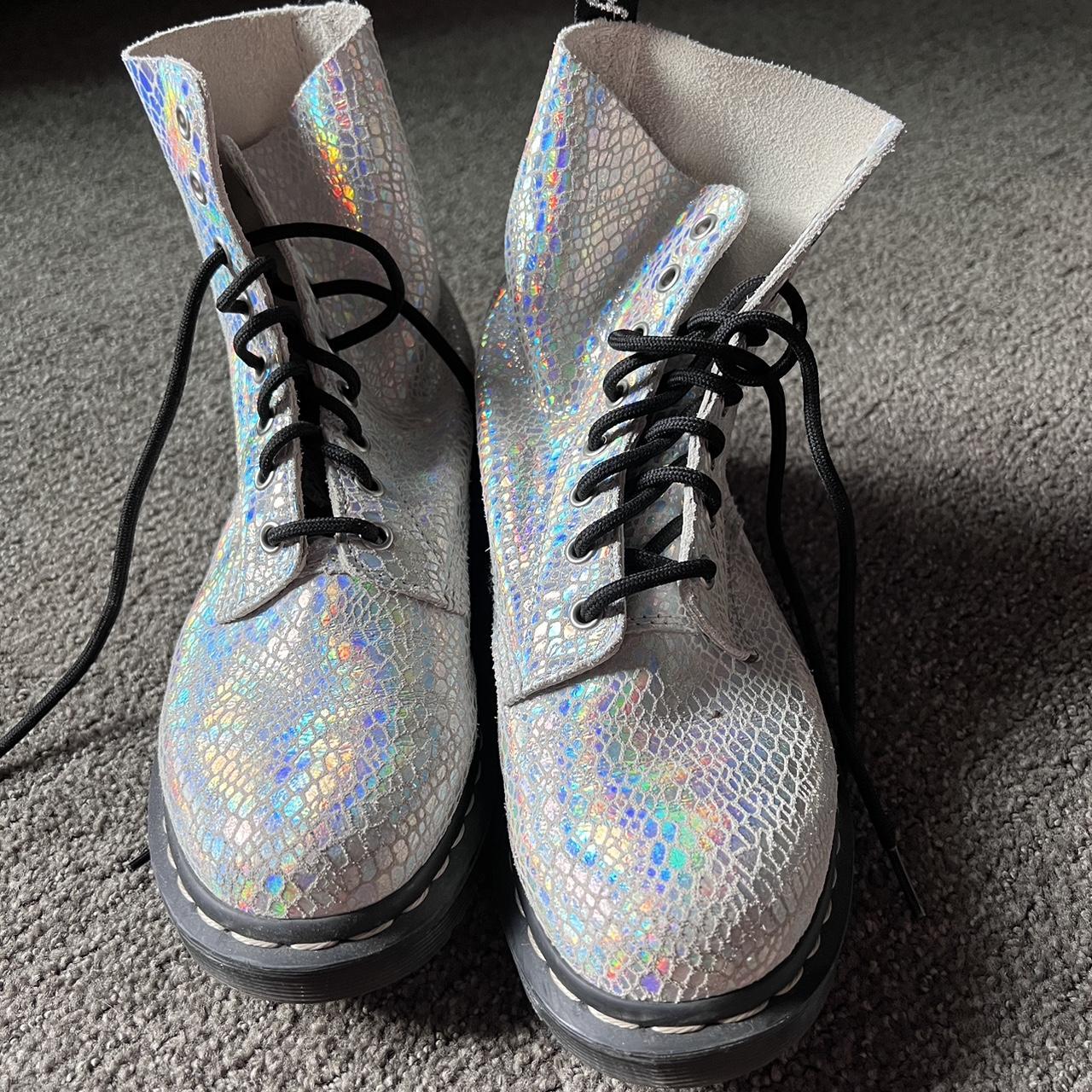 Doc martens holographic outlet boots