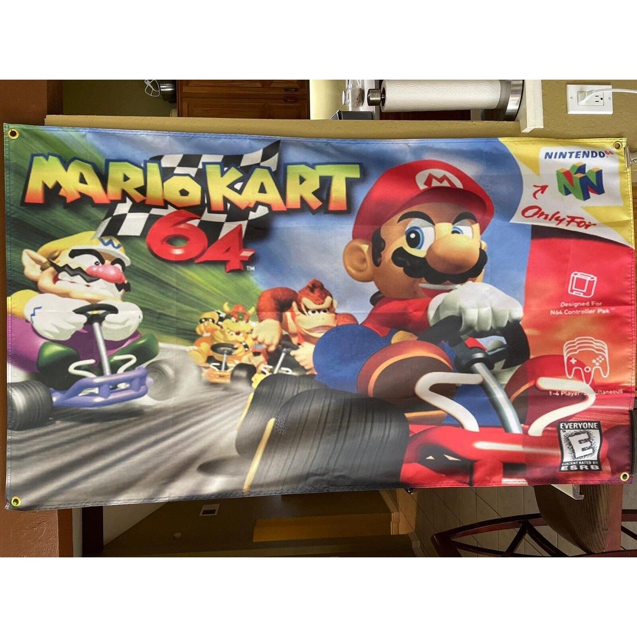 Mario Kart 64 Boxart Flag Banner 5x3 Feet Video