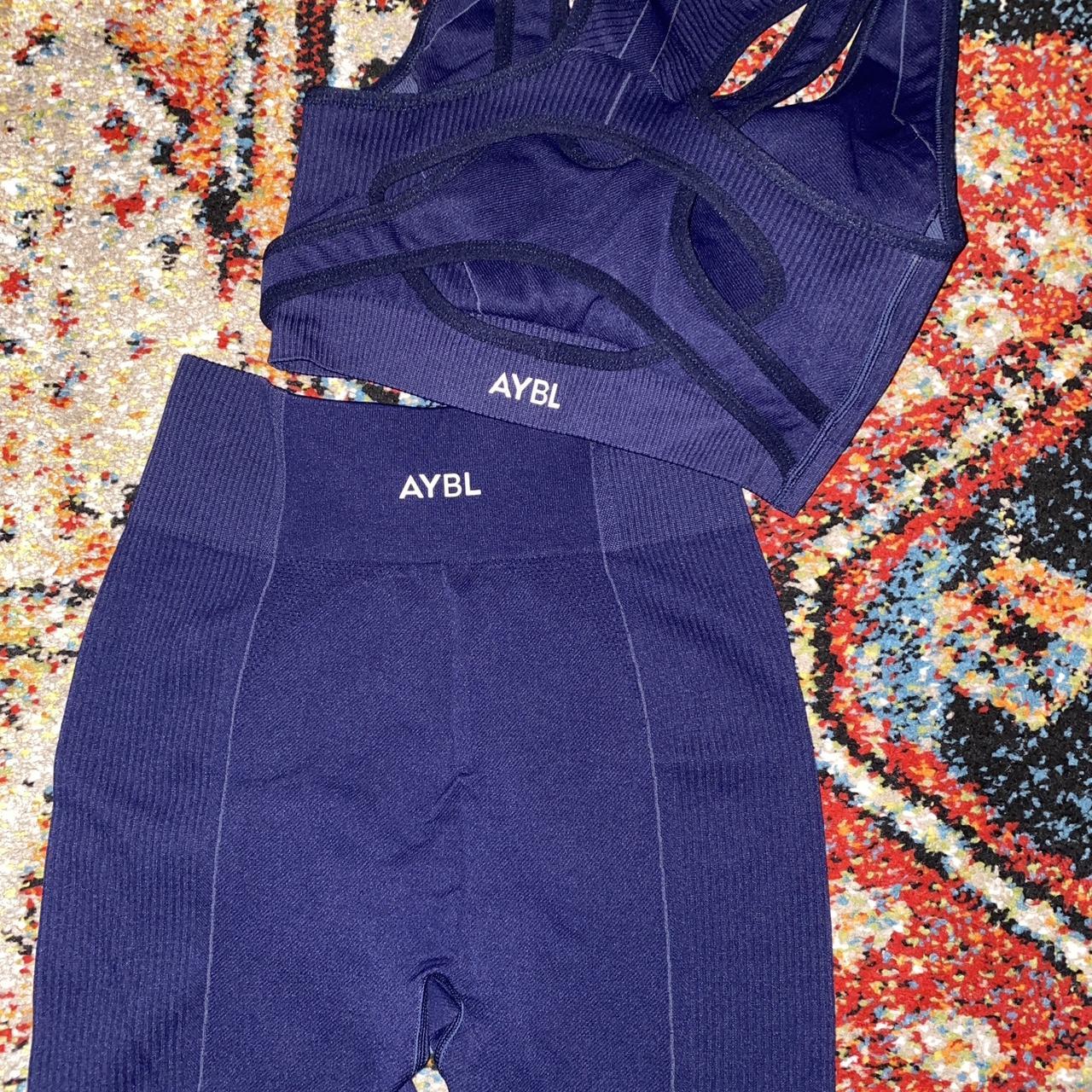 Navy blue AYBL workout set, sold as a set like new, - Depop