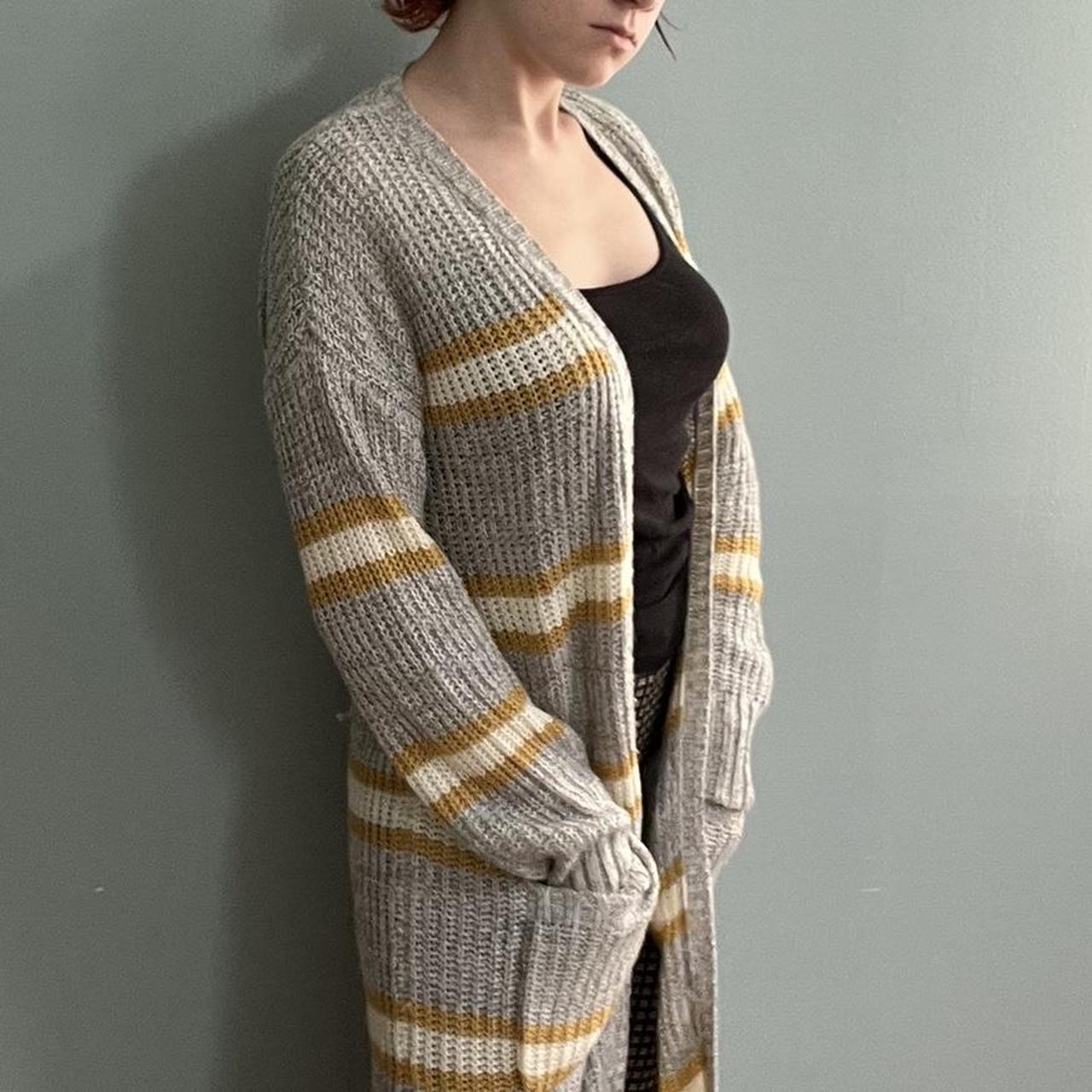 Grey and outlet yellow cardigan