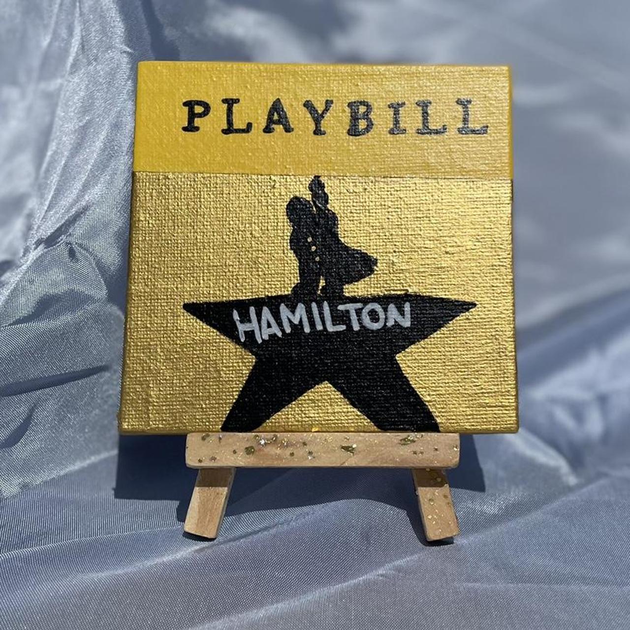 Hamilton Playbill Art Mini canvas with glitter... - Depop