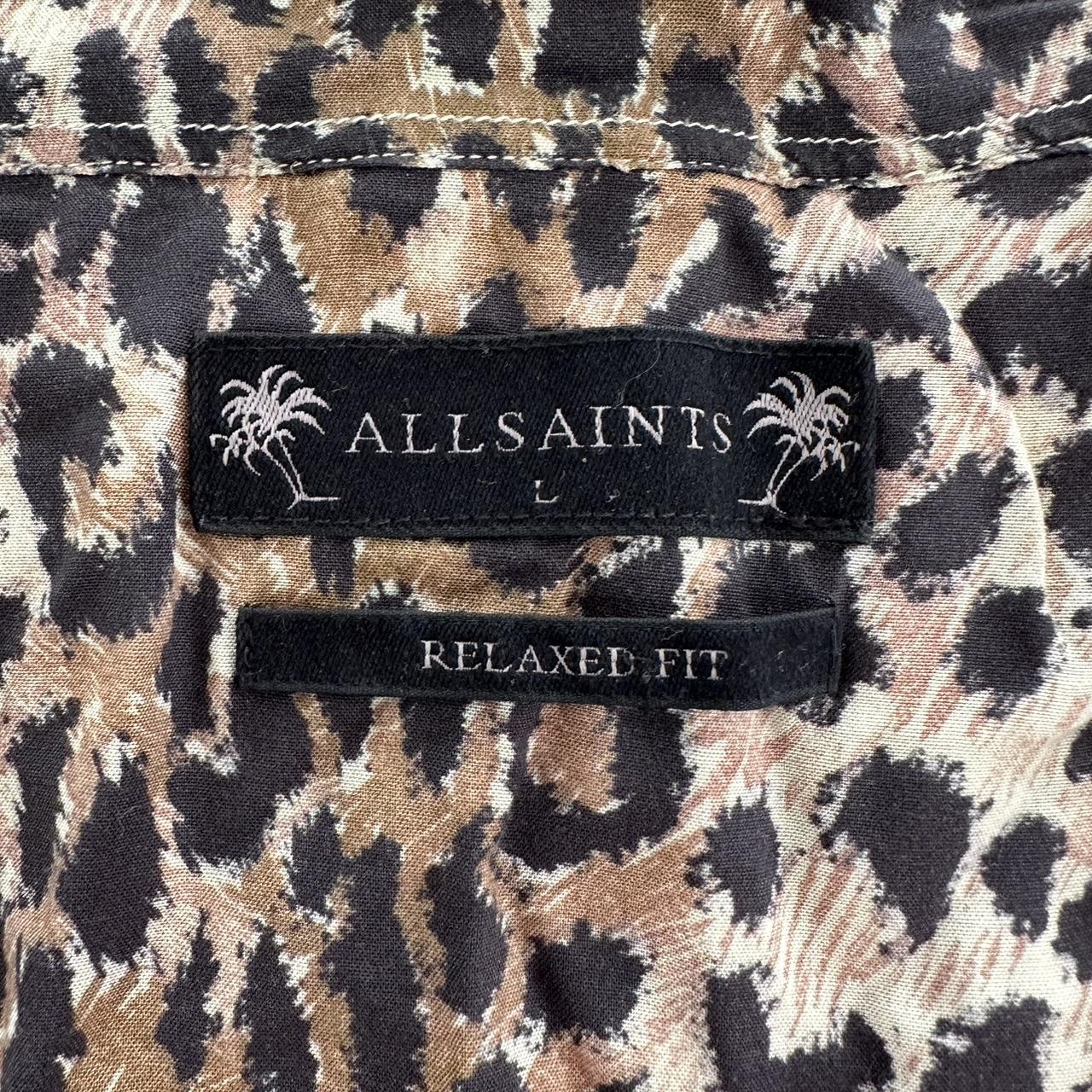 Men’s button down all saints cheetah print shirt.... - Depop