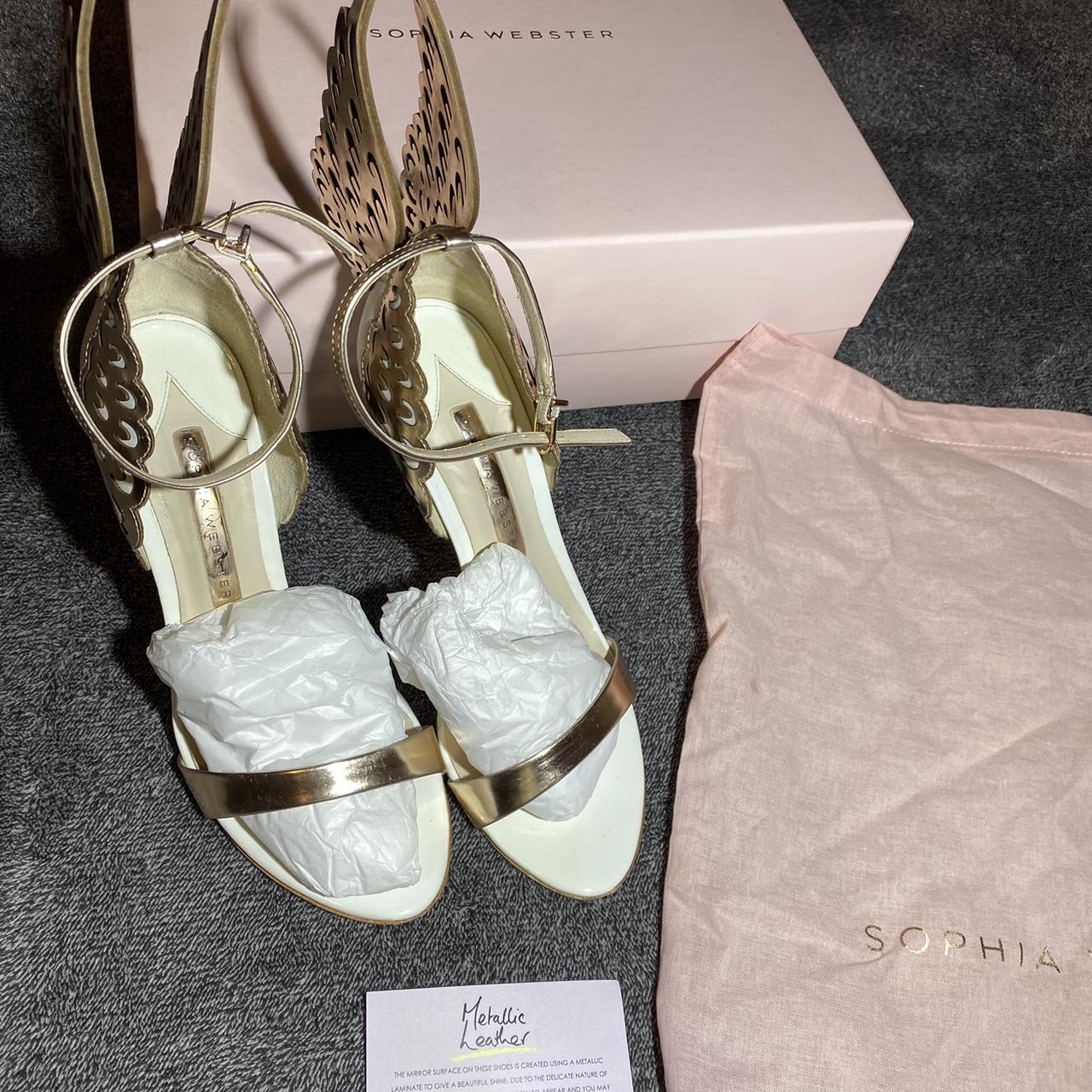 Sophia Webster Evangeline Rose Gold White Heels With Depop