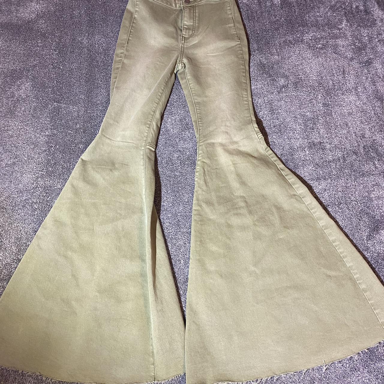 Free People Just Float On Green Flare Jeans ( 25 )