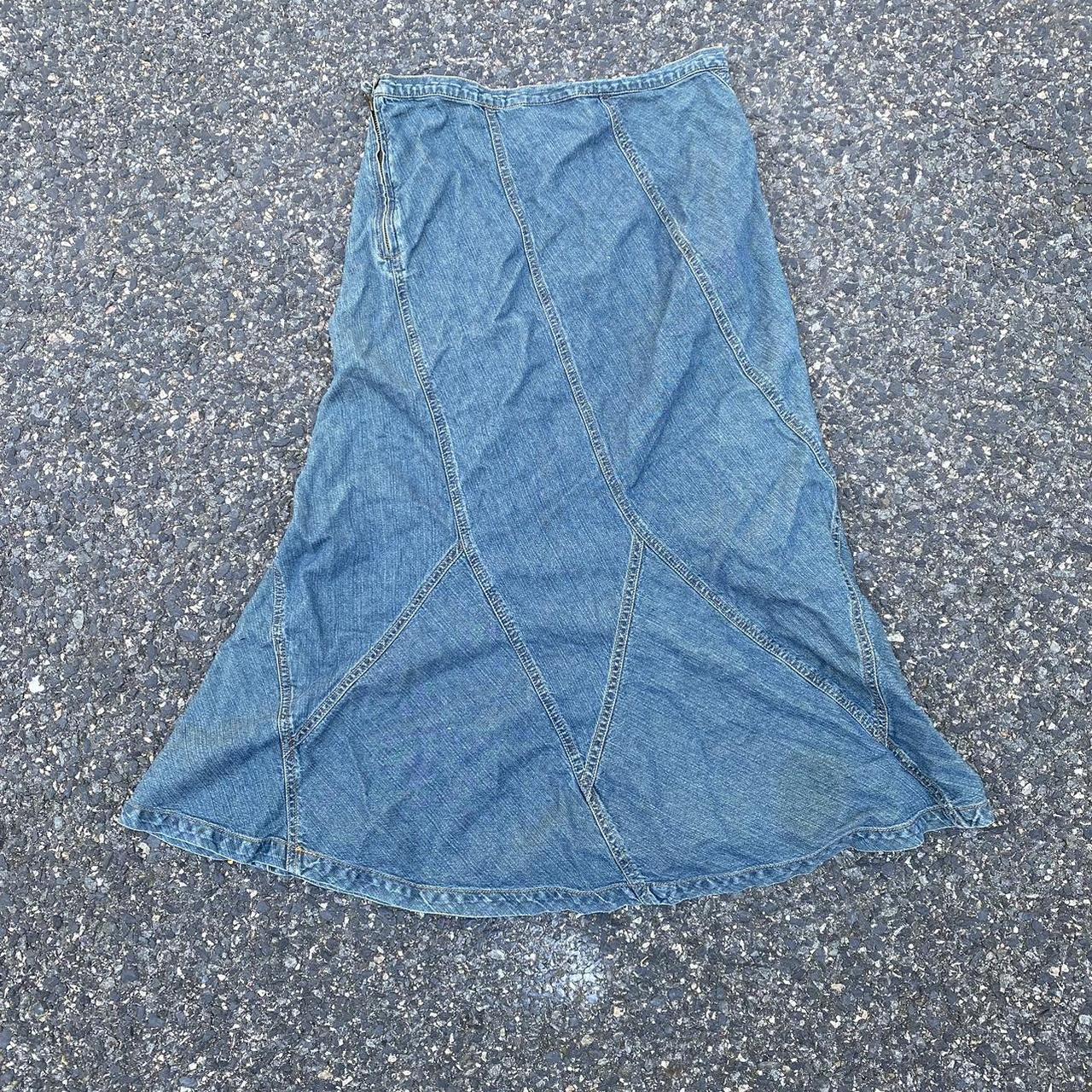 denim midi skirt from Hennes size 8 dm for... Depop