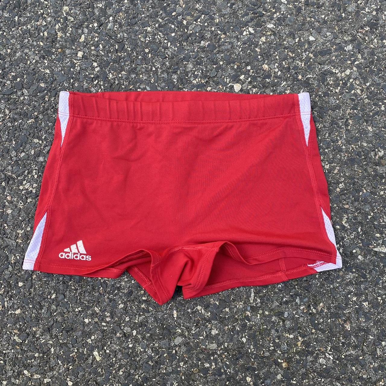 Adidas Women's Red and White Shorts