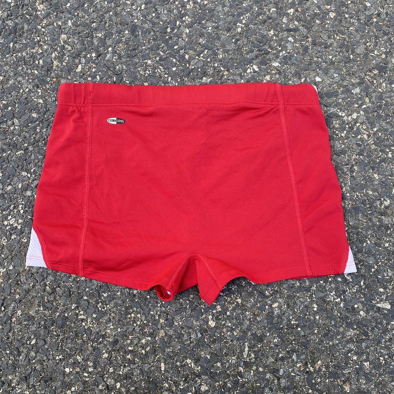 Adidas Women's Red and White Shorts (2)