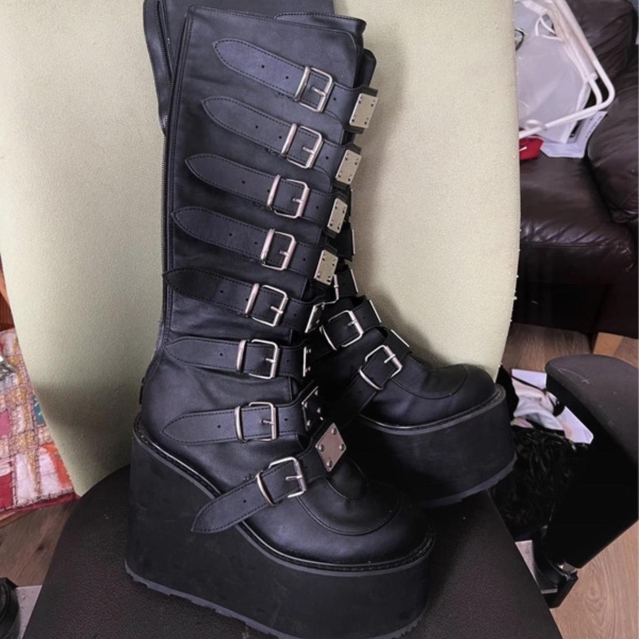 Black Platform Knee High Boots Dollskill These have... - Depop