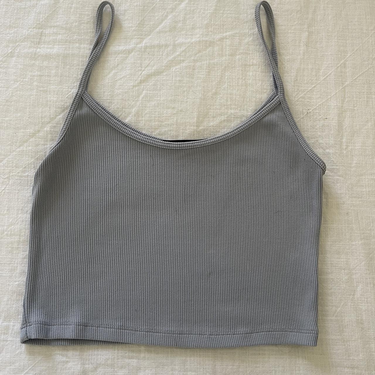 Brandy Melville Women's Blue Crop-top | Depop