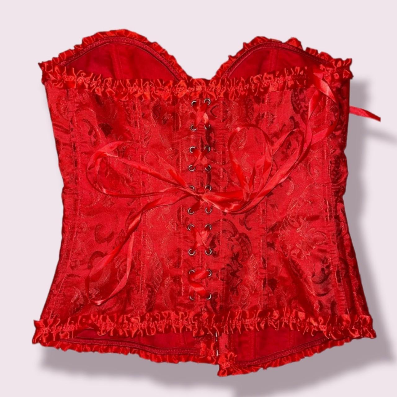 Women's Red Corset Depop