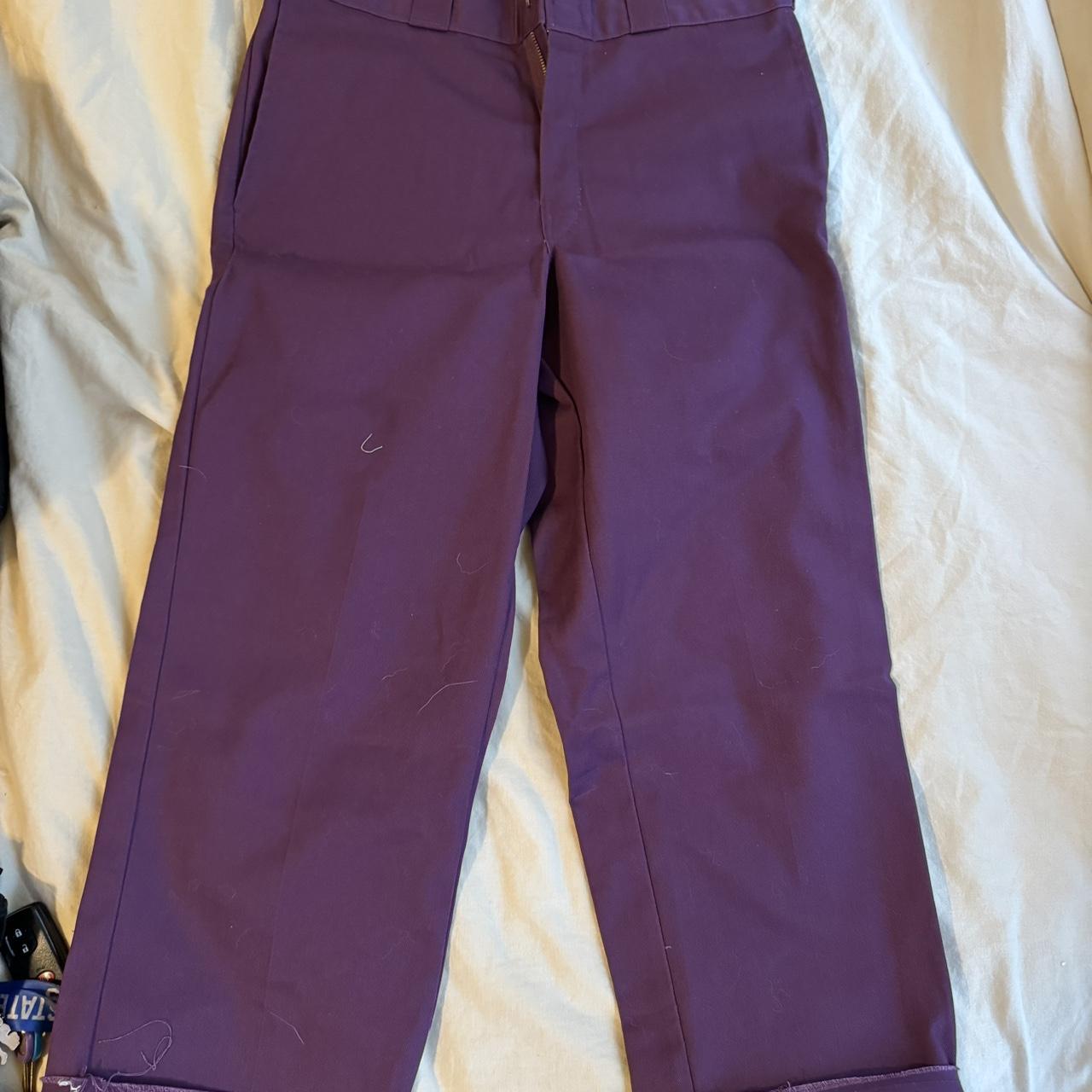 Dickies Baggy Purple Pants Cut offs made that way Depop