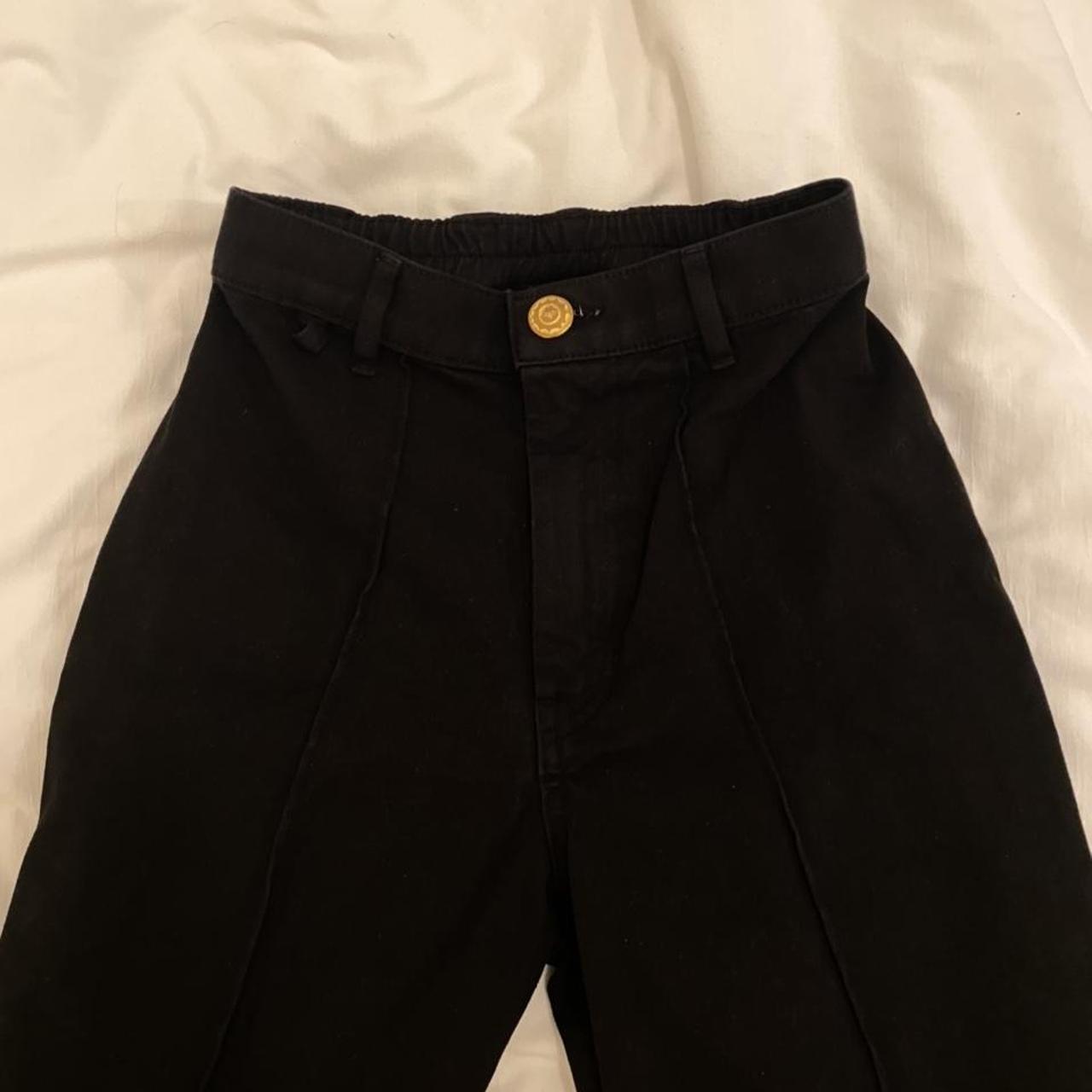 Zara Black Coated Baggy Paperbag Waist Pants 34 - Depop