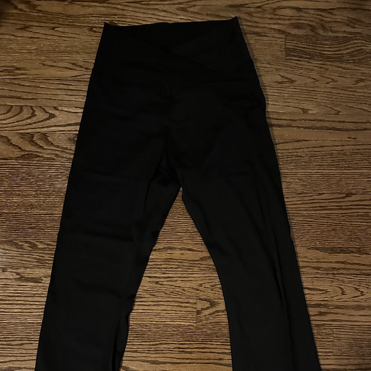 Black Crossover Flare Leggings from Amazon Remind... - Depop