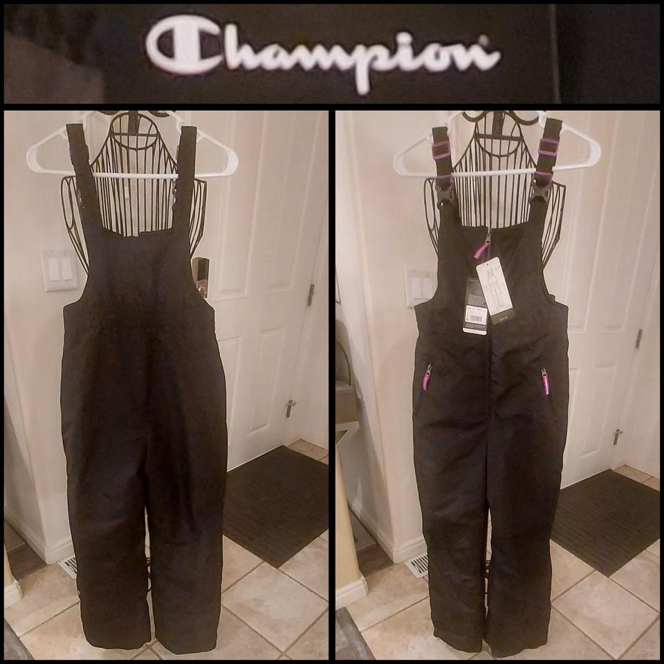 NWT c9 champion black/purple snowbib youth/kids - Depop