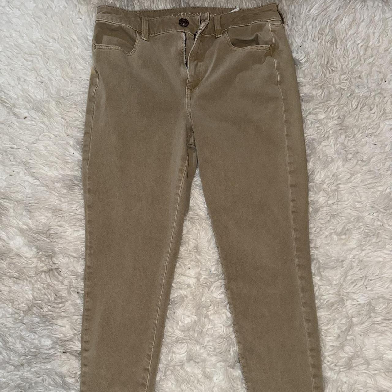 American Eagle khaki jeggings Some bleach stains on. Depop