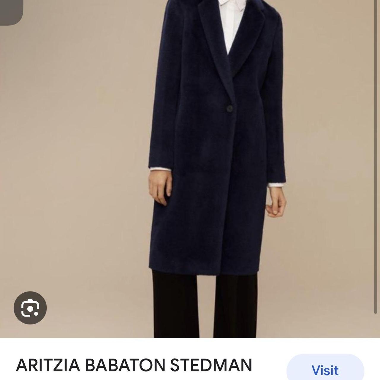 Aritzia Stedman Coat Navy Colour size xs Alpaca