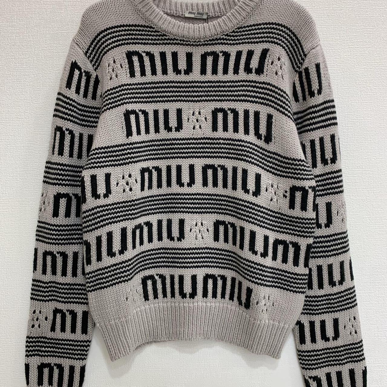 Miu Miu Women's Sweater - Grey/Multi - M – Miu Mi… - image 2