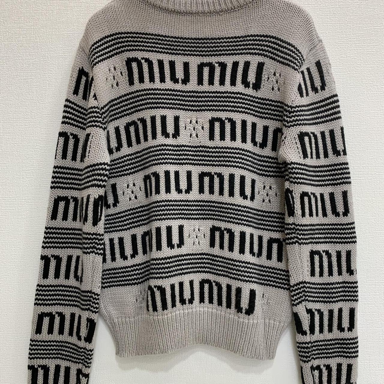 Miu Miu Women's Sweater - Grey/Multi - M – Miu Mi… - image 1