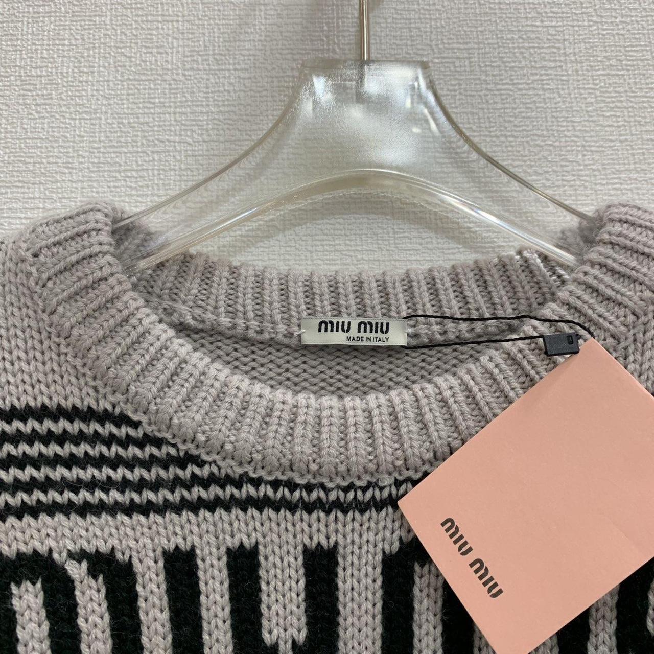 Miu Miu Women's Sweater - Grey/Multi - M – Miu Mi… - image 6