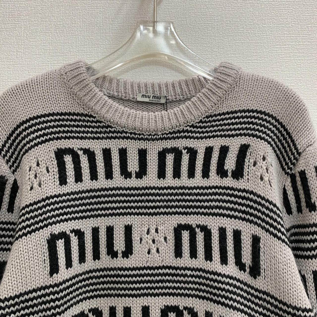 Miu Miu Women's Sweater - Grey/Multi - M – Miu Mi… - image 7