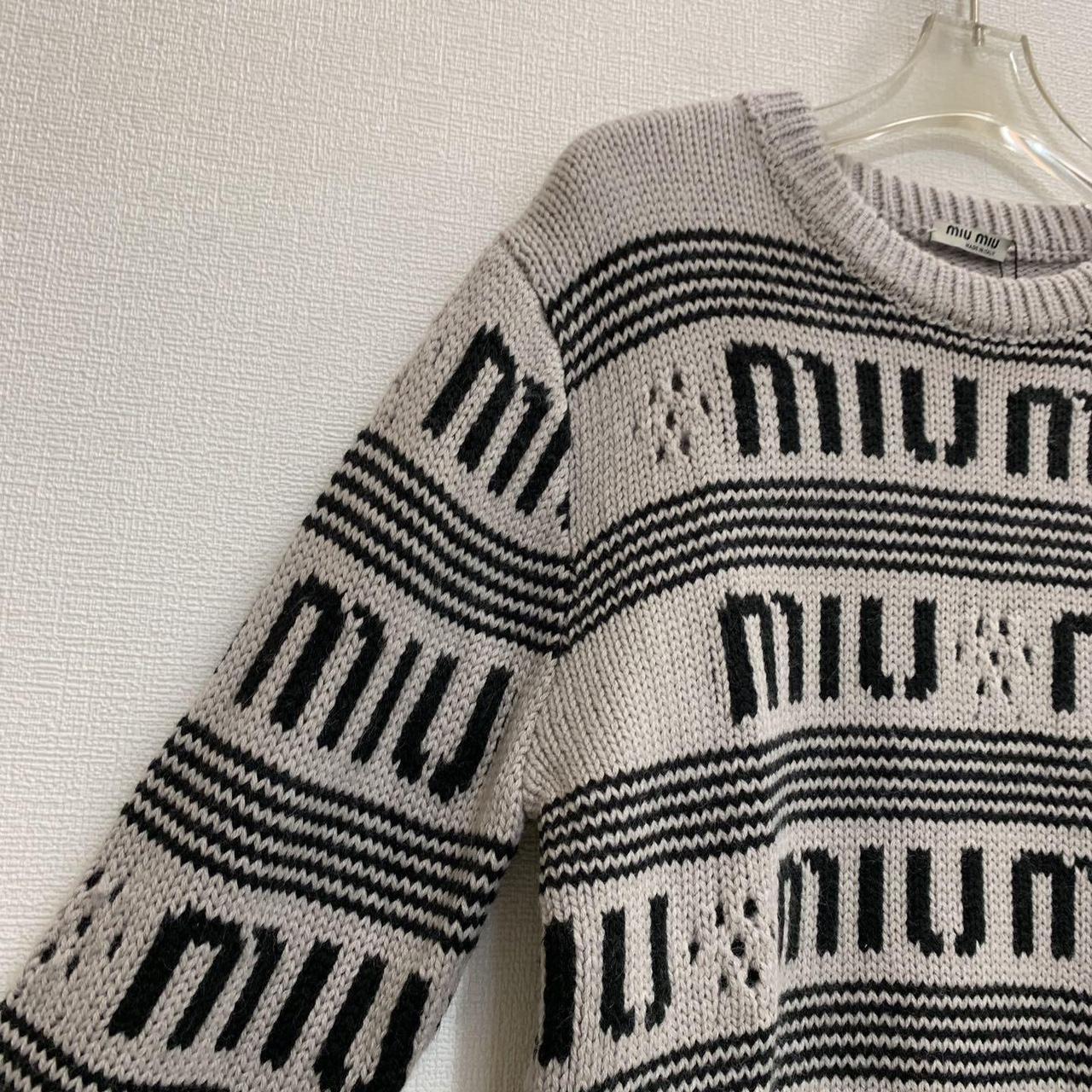 Miu Miu Women's Sweater - Grey/Multi - M – Miu Mi… - image 5