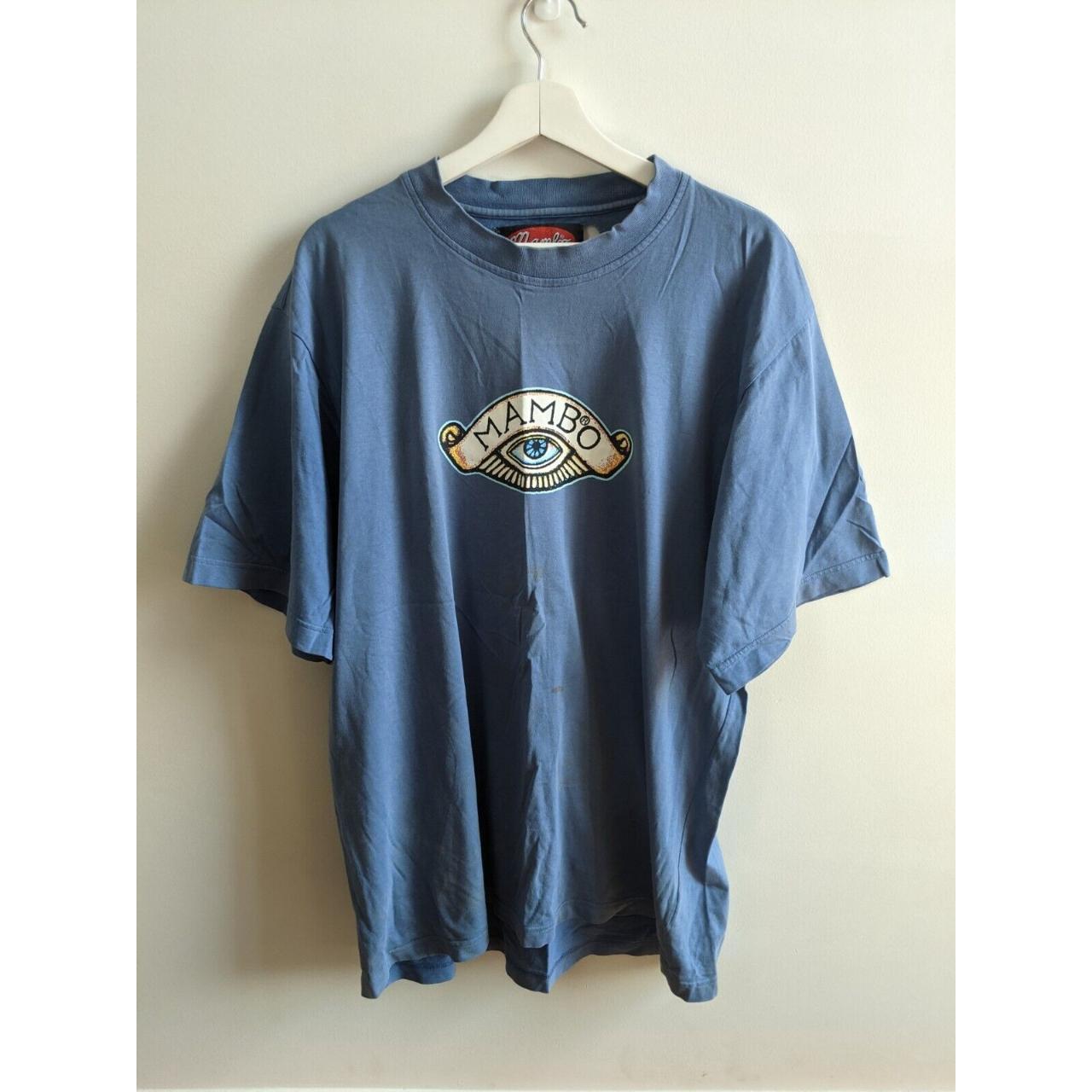 Vintage Mambo Shirt Mens Extra Large Blue Moral... - Depop