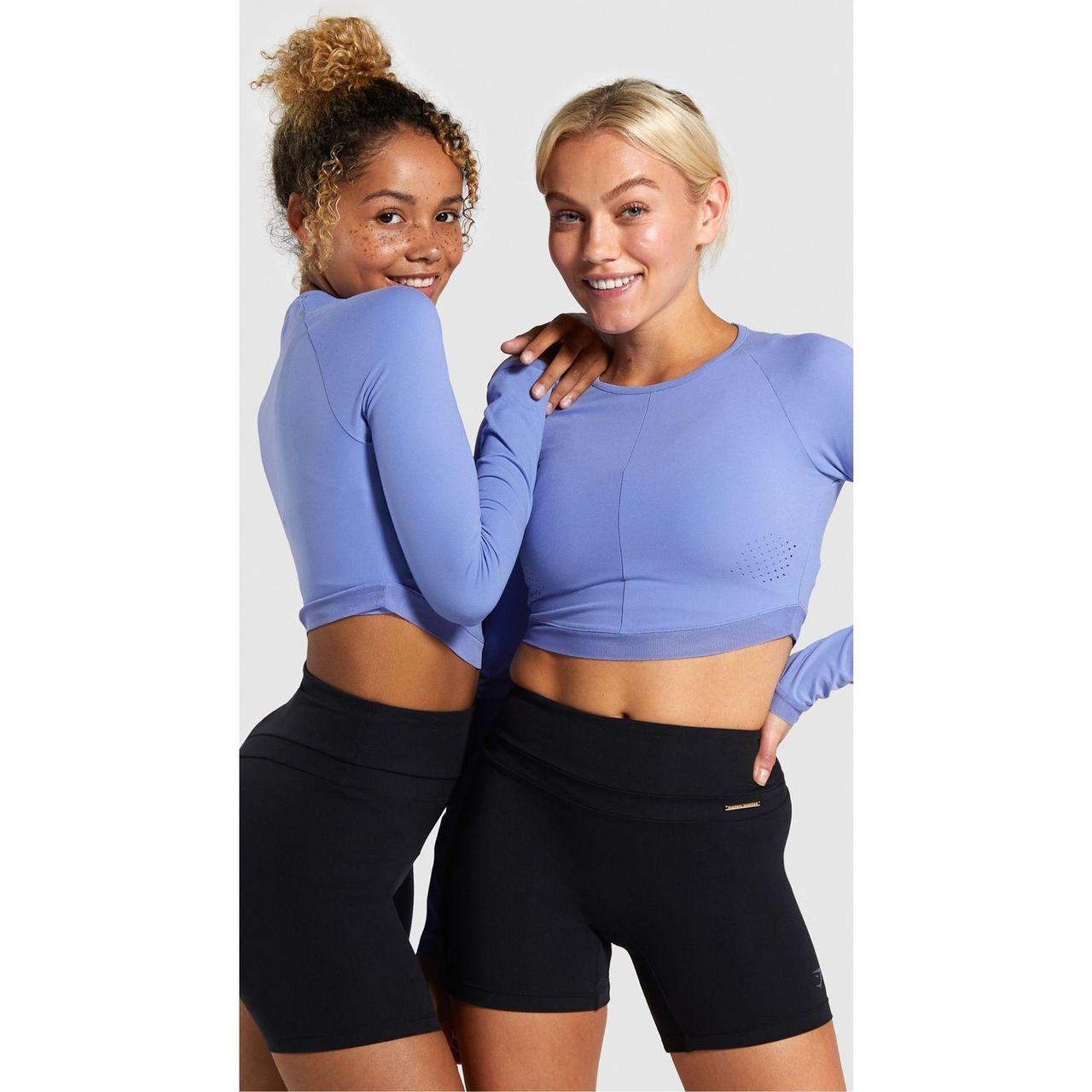 Gymshark Whitney Simmons Crew Neck Long Sleeve Blue Womens Crop