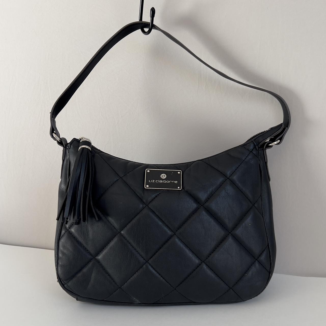 Liz Claiborne Black Vegan Leather Hobo Shoulder Bag | eBay