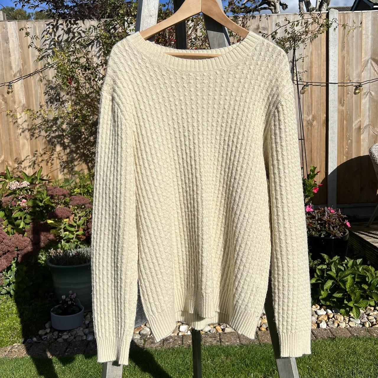 GANT Men's Cream Jumper Depop