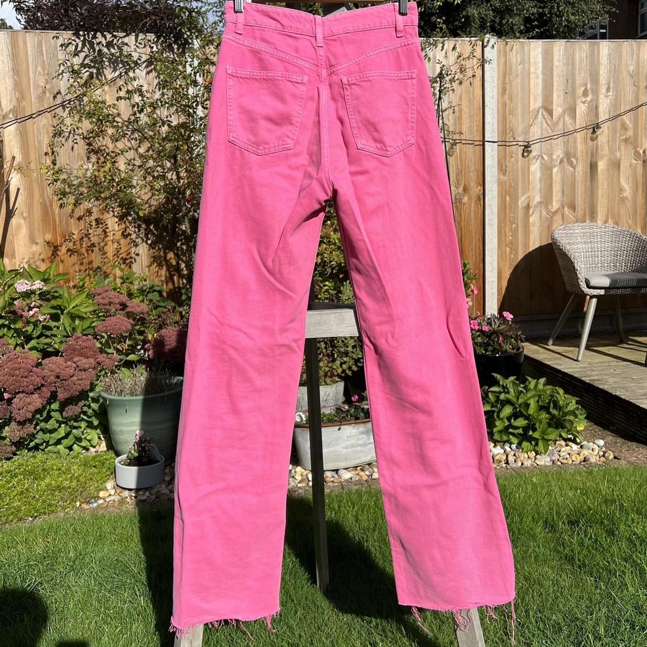 Zara Women's Pink Jeans Depop